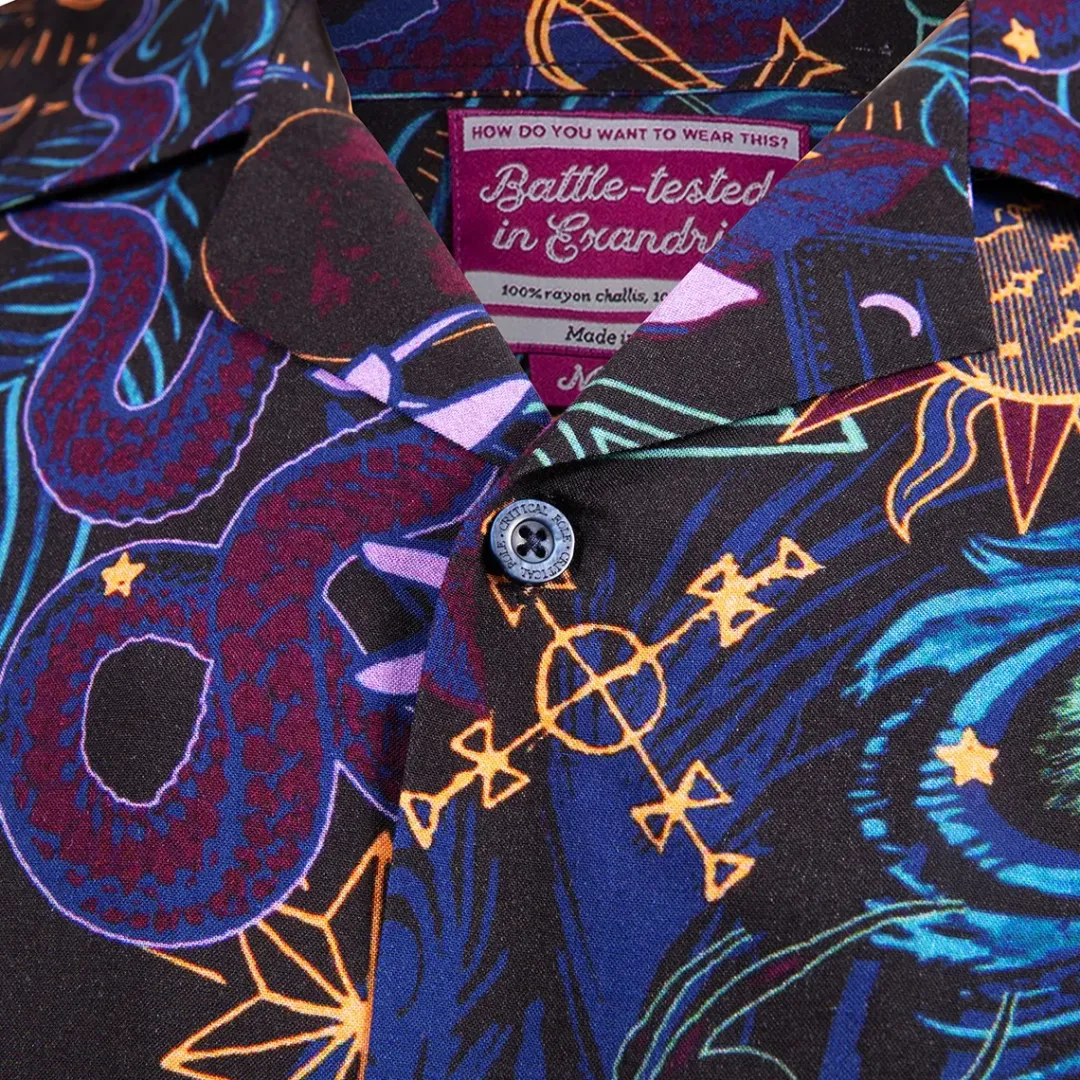 Critical Role Beauty of Exandria: Creation - Mollymauk Tealeaf Camp Shirt- Polo & Button Down Shirts
