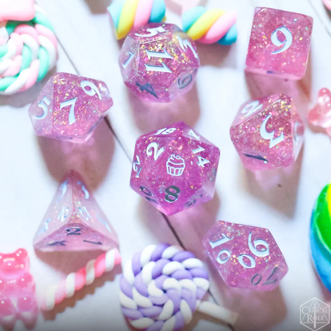 Critical Role Mighty Nein Dice Set: Jester Lavorre- Dice And Dice Bags