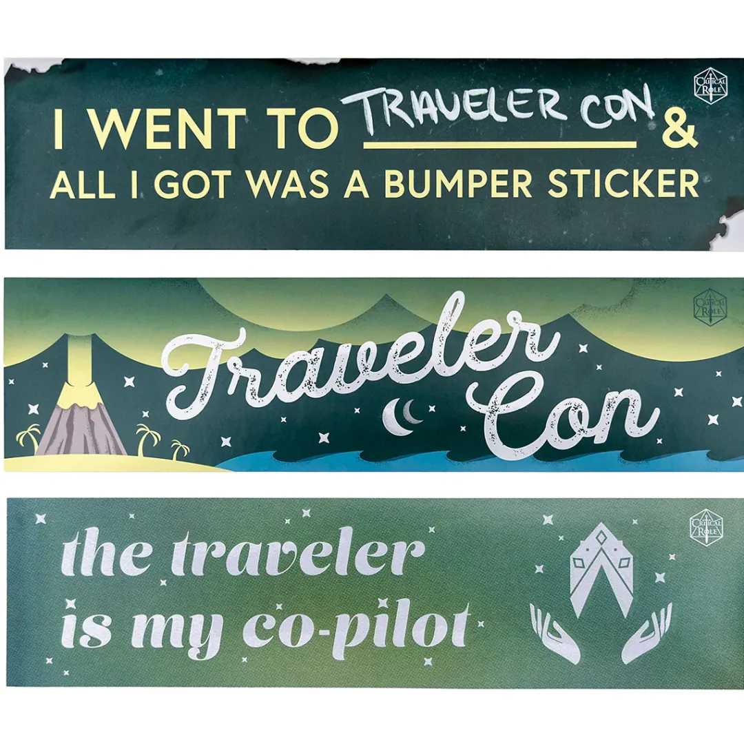 Critical Role Traveler Con Bumper Sticker 3-Pack Set- Decals And Stickers