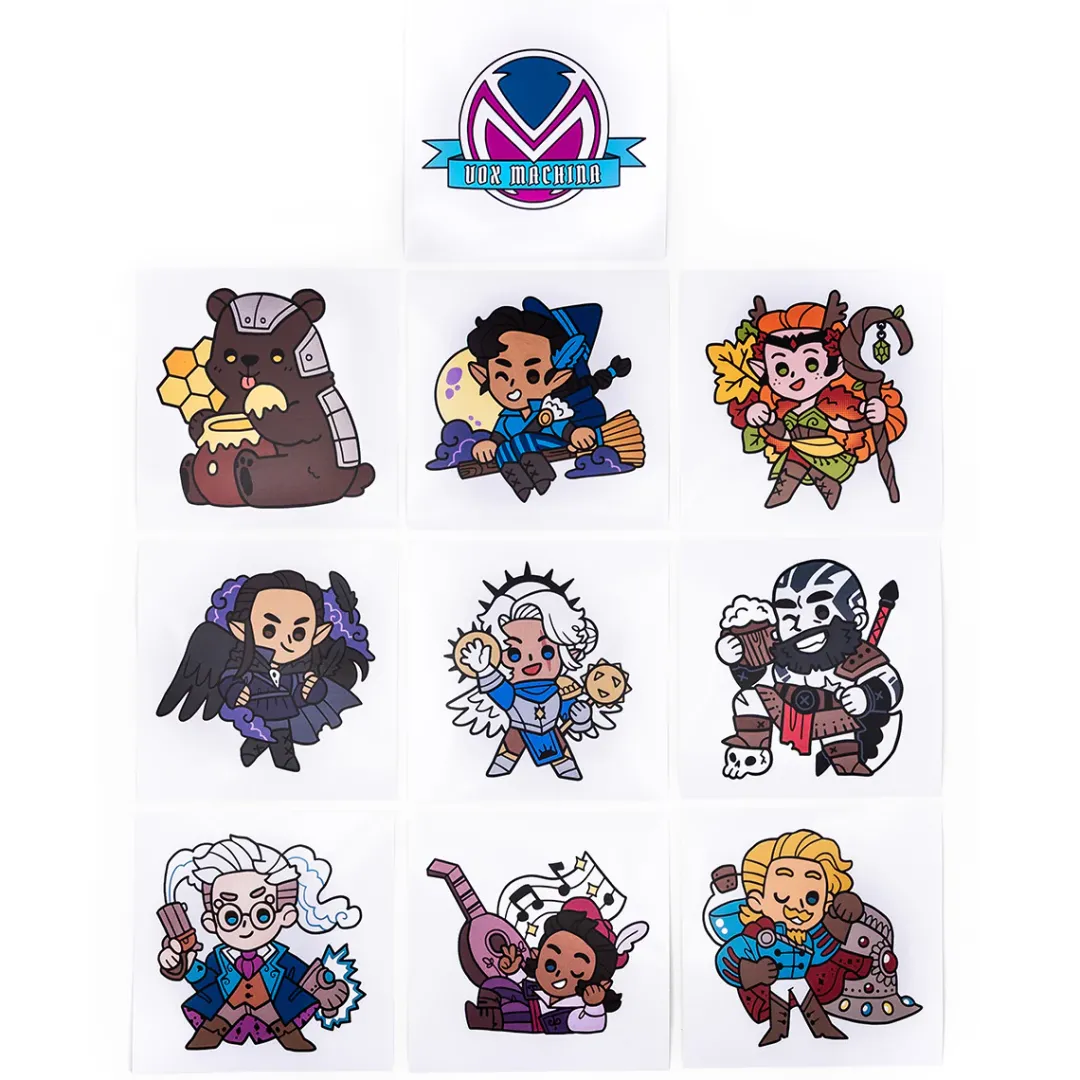 Critical Role Vox Machina Chibi Vinyl Decals Set 10-Pack- Decals And Stickers