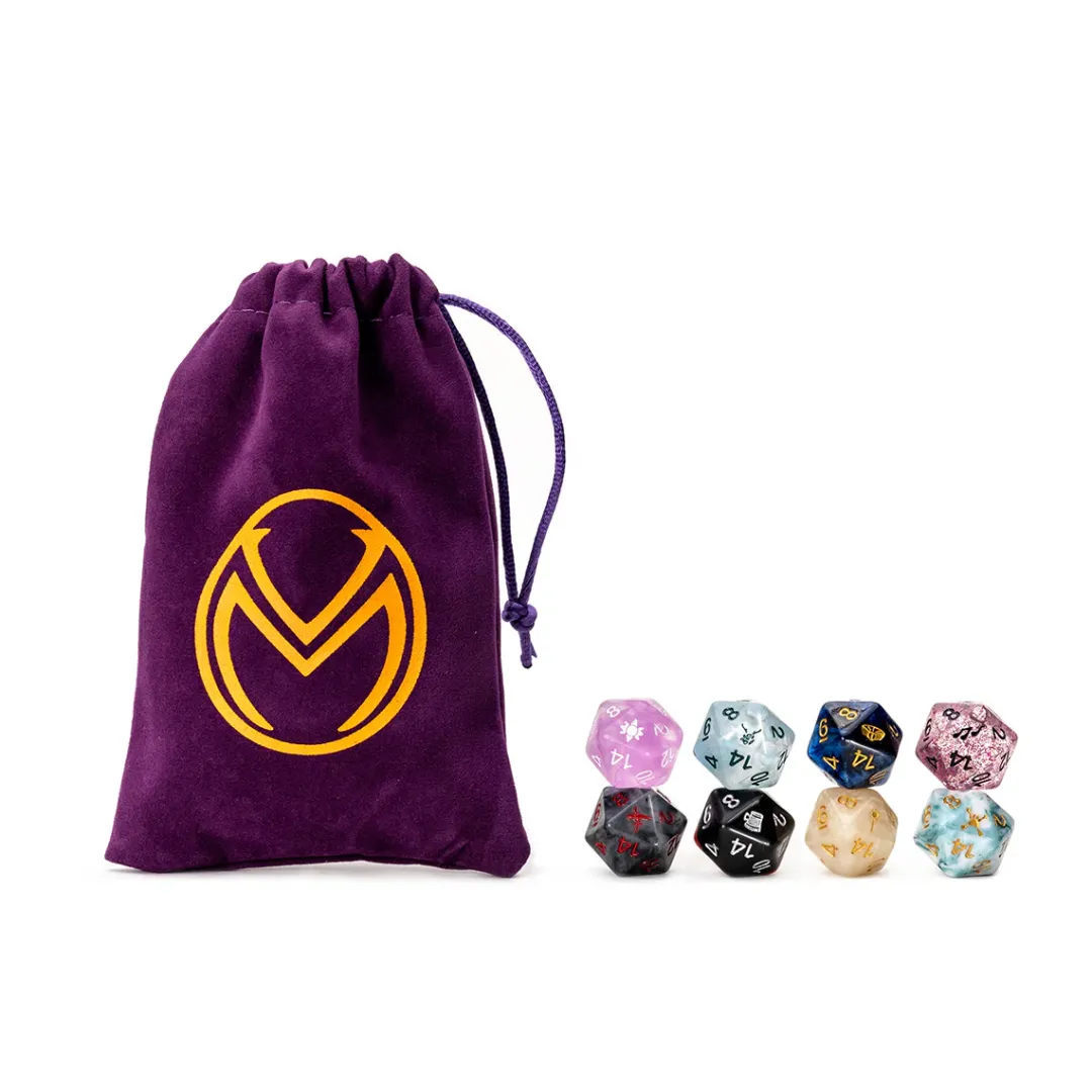 Critical Role Vox Machina d20 Dice Set- Dice And Dice Bags