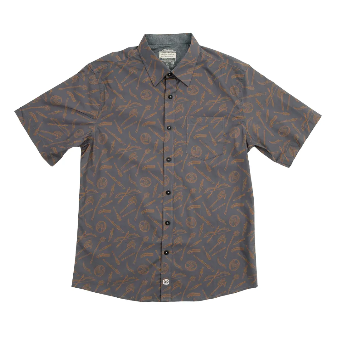 Critical Role Vox Machina Weapons Button Down Short Sleeve Shirt- Polo & Button Down Shirts